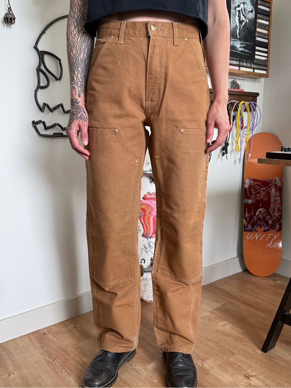 Carhartt Double Knee Brown Workwear Carpenter Pants ~ Size 27 x 32
